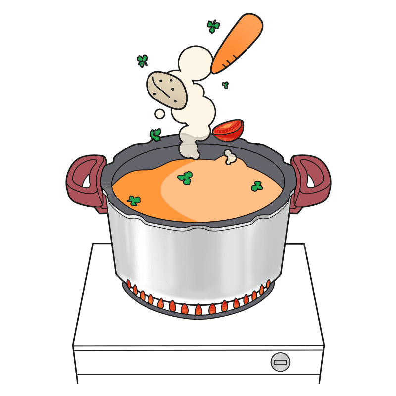 圧力鍋の調理イメージ