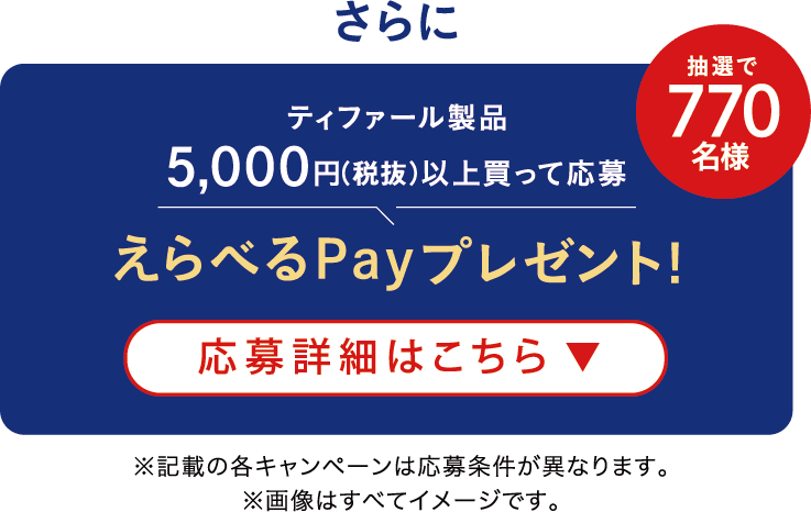 製品5,000円以上買って応募 えらべるPayプレゼント！