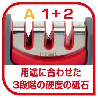 用途に合わせた3段階の硬度の砥石の画像