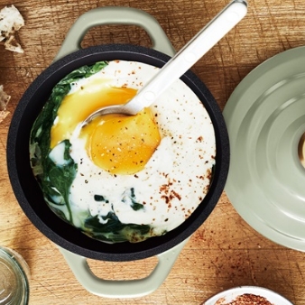 リコッタチーズとほうれん草のベイクドエッグのイメージ