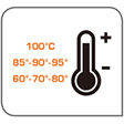 100℃・95℃・90℃・85℃・80℃・70℃・60℃