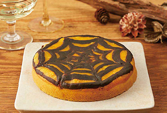 かぼちゃのクモの巣ケーキ