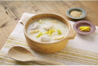 里芋と長ねぎの豆乳スープ